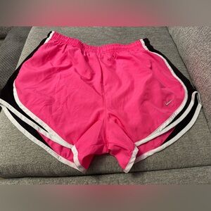 Nike Tempo Women's Bright Pink and Black Athletic Shorts Medium